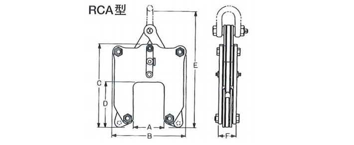 RCA型鋼軌夾鉗結(jié)構(gòu)尺寸圖