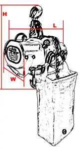 CH-2000舞臺環(huán)鏈電動葫蘆結(jié)構(gòu)尺寸